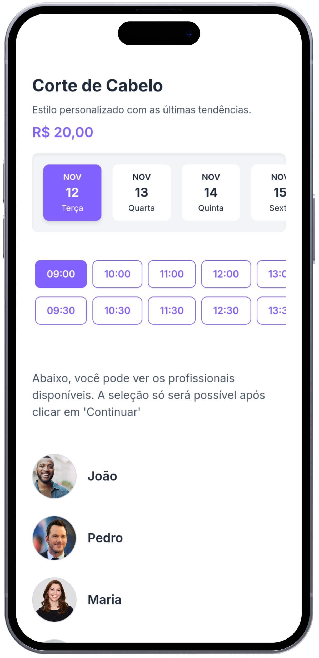 Mockup do aplicativo